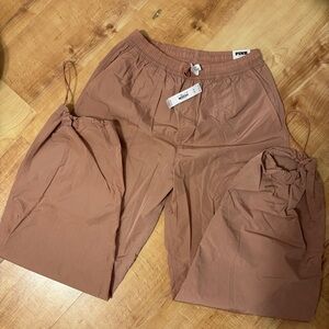 PINK Victoria's Secret Dusty Pink Satin Parachute Cargo Pants Size S NWT